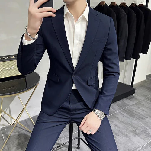 Blazer Masculino em Algodão Bianchino BC189 - Corte Slim Fit e Acabamento Refinado, Perfeito para Ocasiões Formais e Casuais.