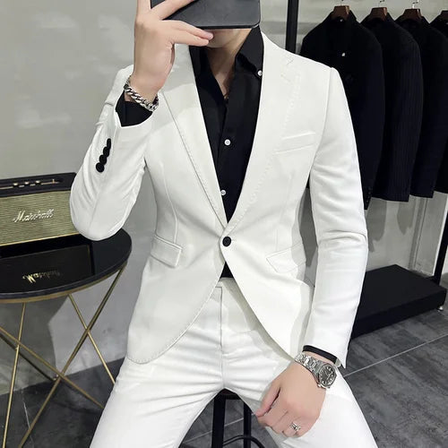 Blazer Masculino em Algodão Bianchino BC189 - Corte Slim Fit e Acabamento Refinado, Perfeito para Ocasiões Formais e Casuais.