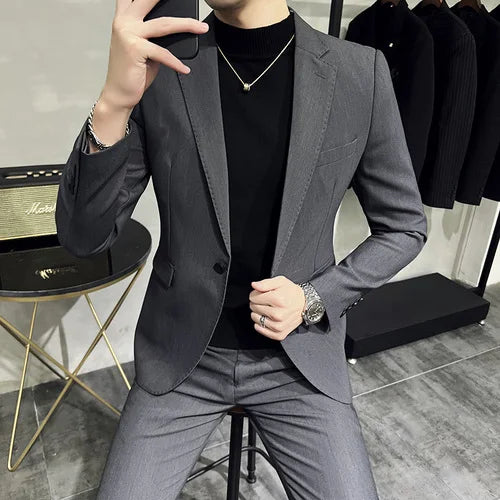 Blazer Masculino em Algodão Bianchino BC189 - Corte Slim Fit e Acabamento Refinado, Perfeito para Ocasiões Formais e Casuais.