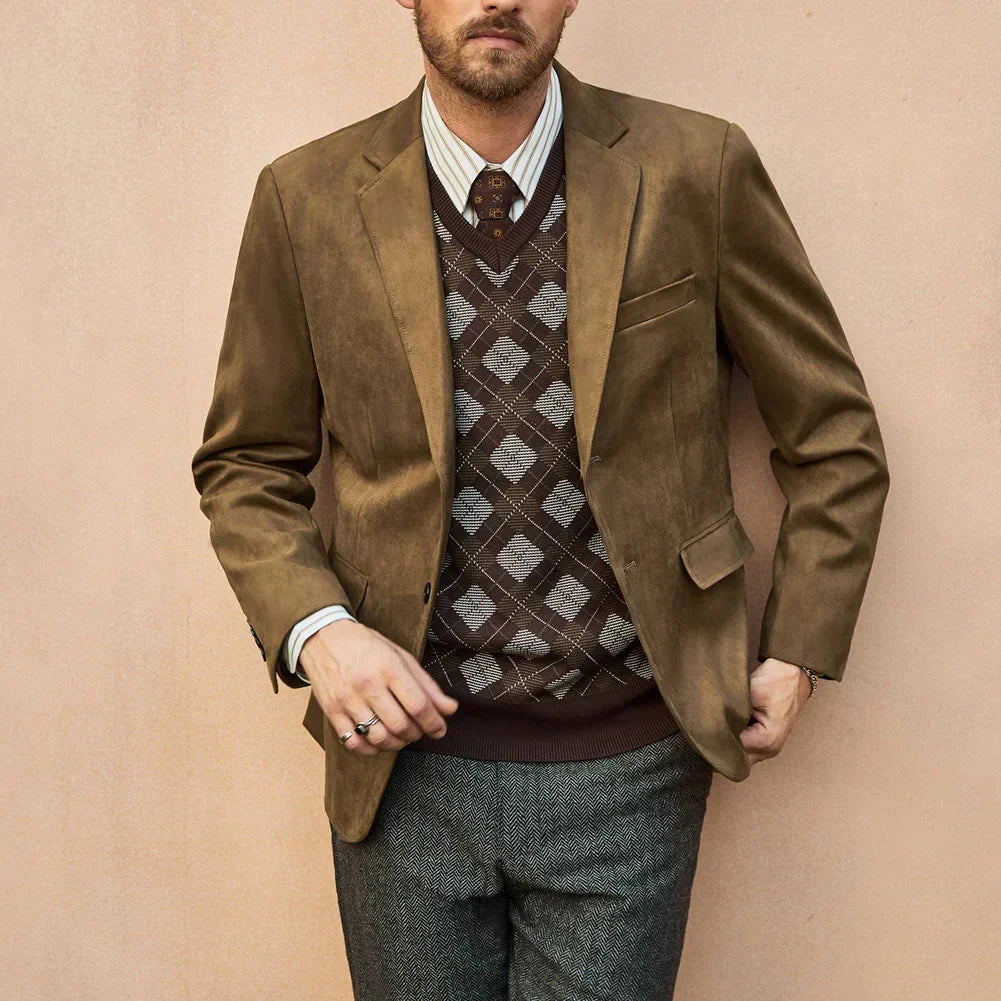 Blazer Masculino em Camurça Bianchino BC029 - Visual Sofisticado e Autêntico para Diferentes Ocasiões.