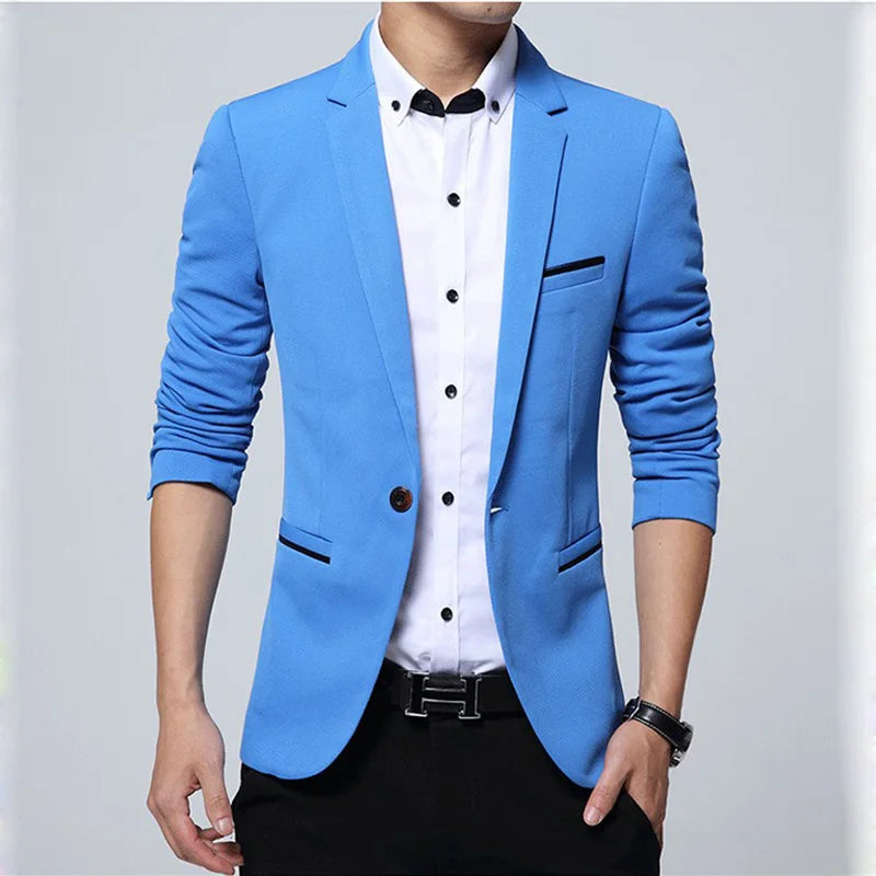 Blazer Masculino Slim Fit em Algodão Bianchino BC187 - Design Moderno e Refinado, Perfeito para Diferentes Ocasiões.
