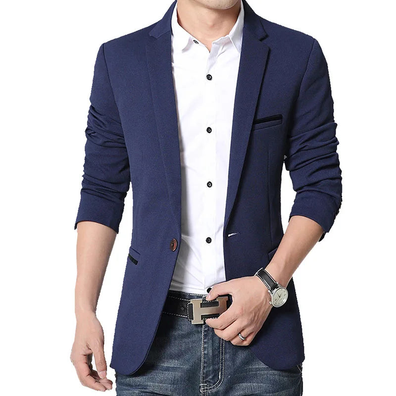 Blazer Masculino Slim Fit em Algodão Bianchino BC187 - Design Moderno e Refinado, Perfeito para Diferentes Ocasiões.