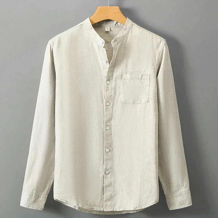 Camisa de Linho Masculina Bianchino BC001 - Tecido Nobre, Modelagem Clássica e Estilo Versátil para Eventos Formais e Ocasiões Elegantes.