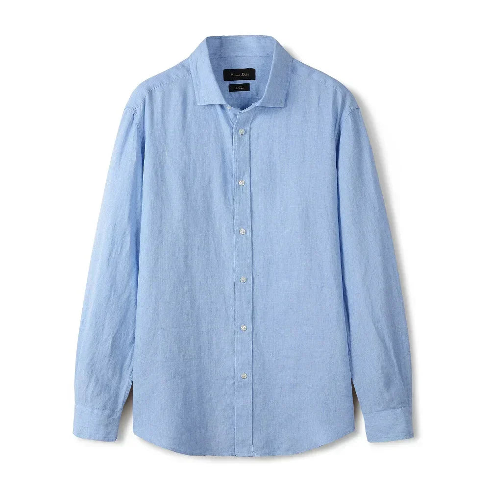 Camisa de Linho Lisa Masculina Bianchino BC347 - Linho Premium com Caimento Elegante e Frescor Ideal para Qualquer Ocasião.