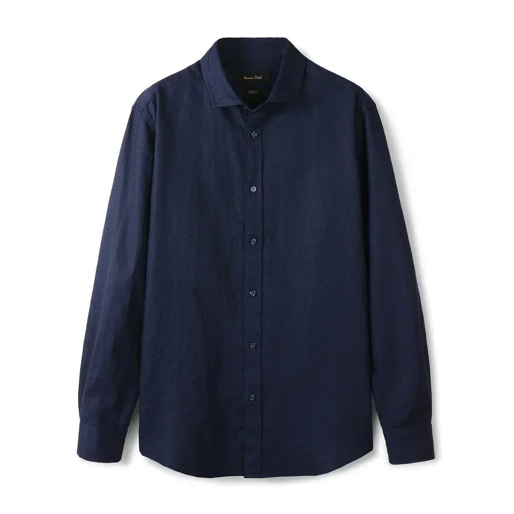 Camisa de Linho Lisa Masculina Bianchino BC347 - Linho Premium com Caimento Elegante e Frescor Ideal para Qualquer Ocasião.