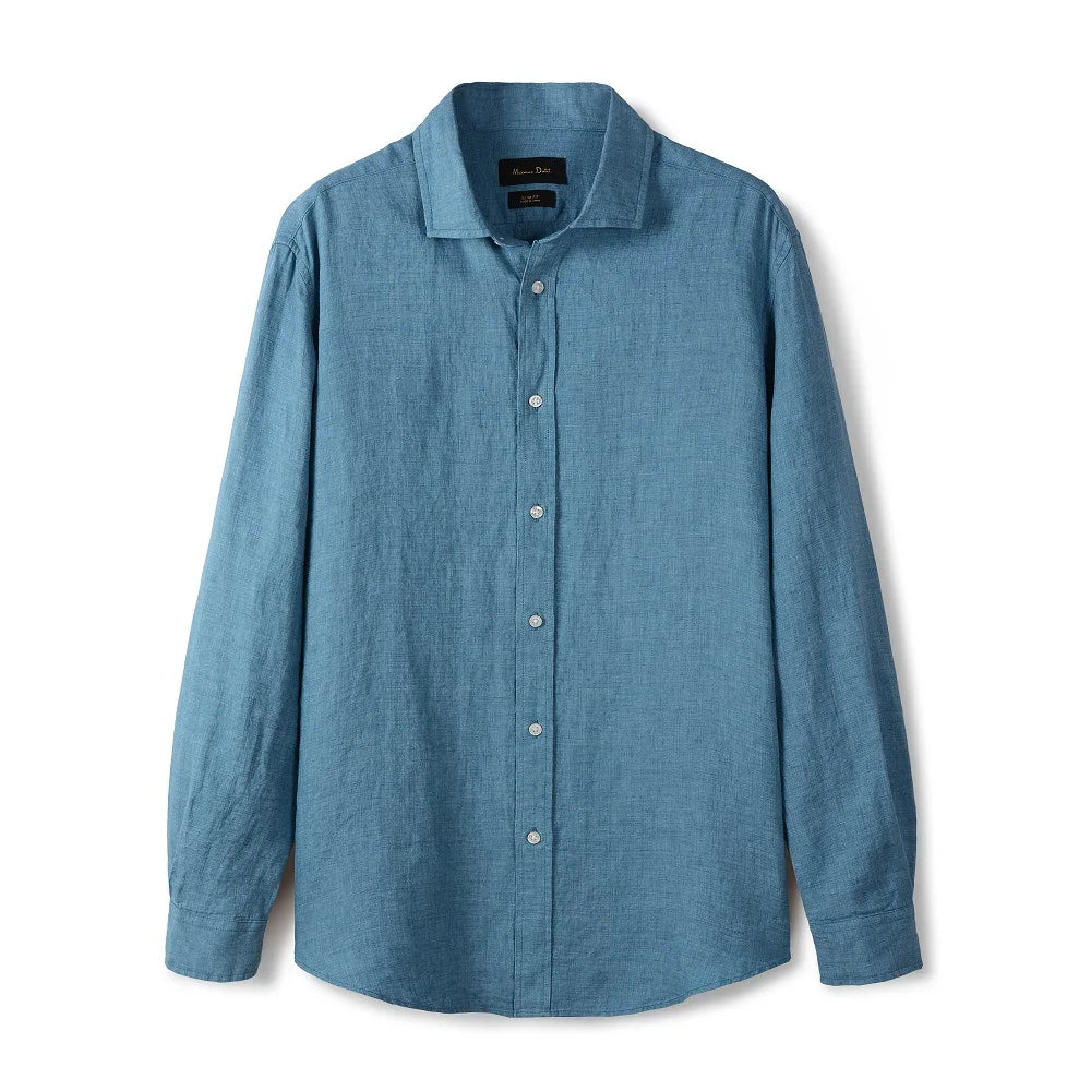 Camisa de Linho Lisa Masculina Bianchino BC347 - Linho Premium com Caimento Elegante e Frescor Ideal para Qualquer Ocasião.