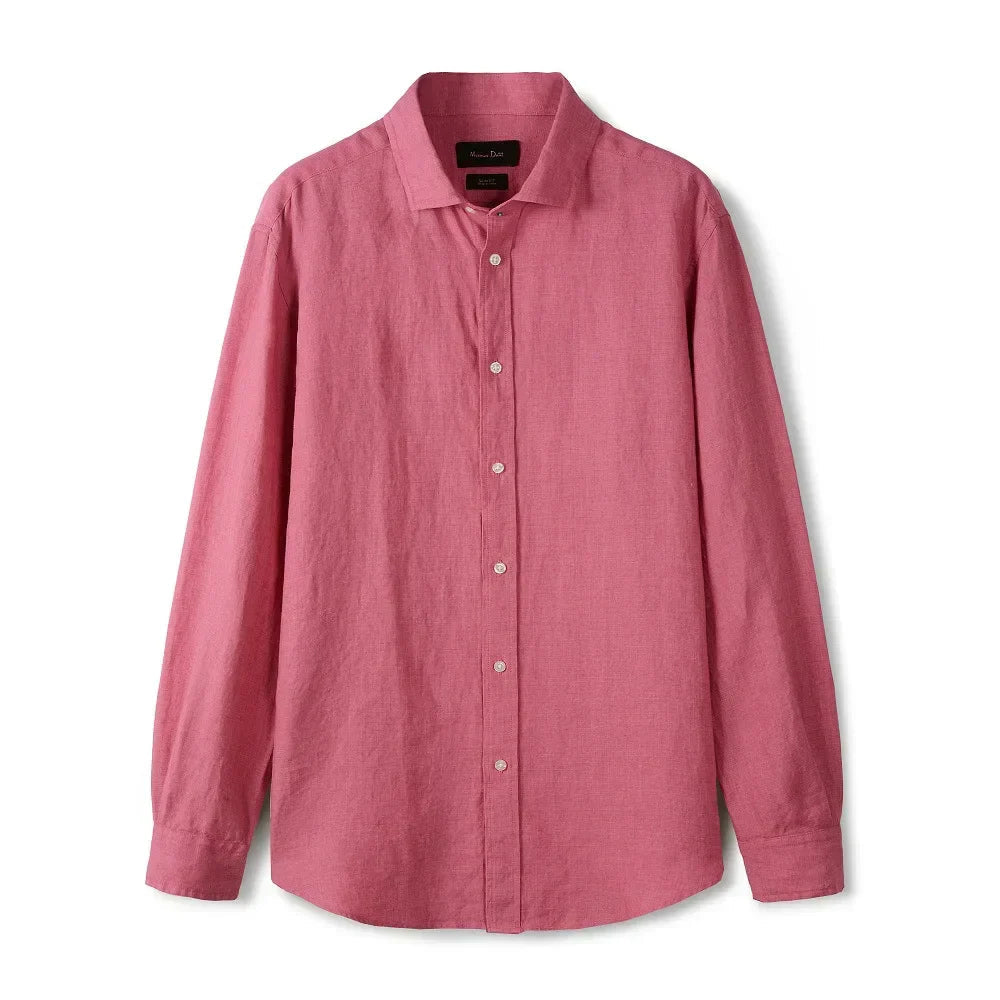 Camisa de Linho Lisa Masculina Bianchino BC347 - Linho Premium com Caimento Elegante e Frescor Ideal para Qualquer Ocasião.