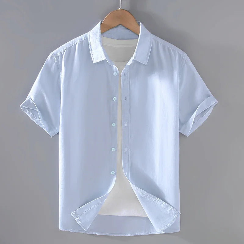 Camisa de Linho Masculina Bianchino BC004 - Modelagem Sofisticada, Linho Nobre e Versatilidade para Composições Casuais e Formais.