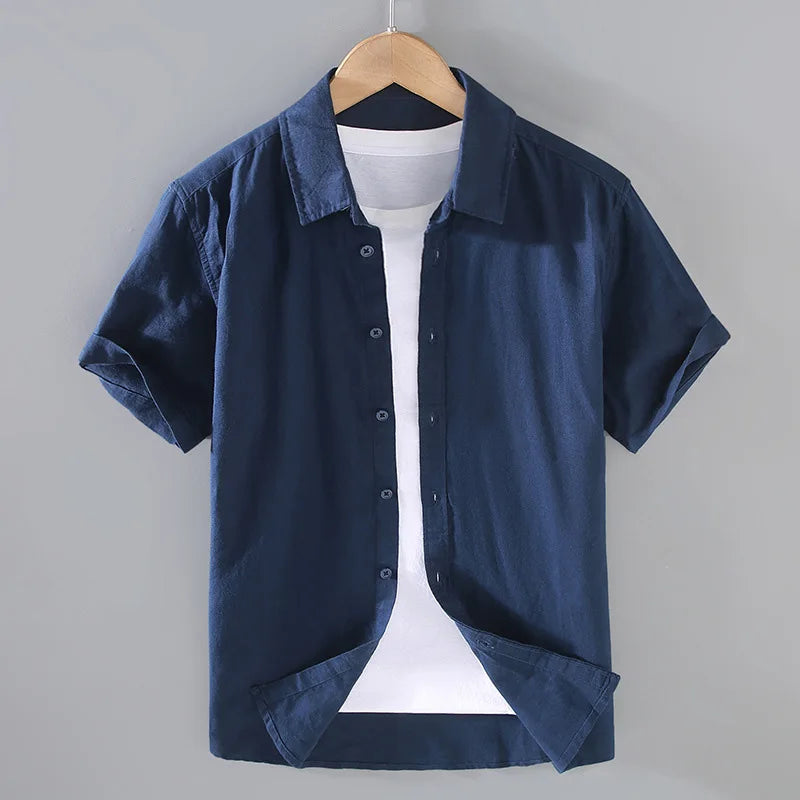 Camisa de Linho Masculina Bianchino BC004 - Modelagem Sofisticada, Linho Nobre e Versatilidade para Composições Casuais e Formais.