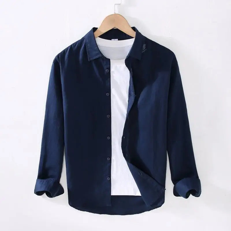 Camisa de Linho Masculina Bianchino BC005 - Design Clássico em Linho Premium, Ideal para Eventos Sociais e Looks Casuais com Elegância e Conforto.