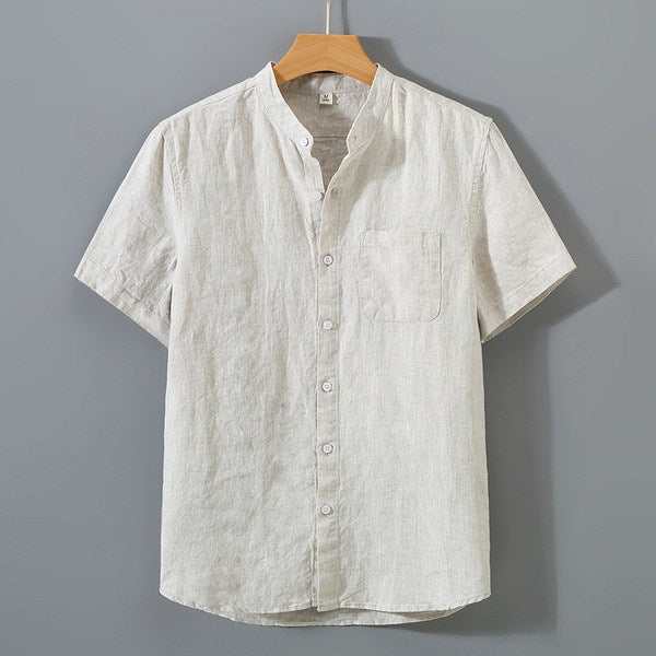 Camisa de Linho Masculina Bianchino BC003 - Tecido Premium, Modelagem Clássica e Versatilidade Perfeita para Ocasiões Formais e Estilos Refinados.