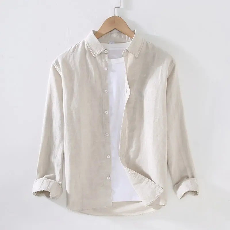 Camisa de Linho Masculina Bianchino BC005 - Design Clássico em Linho Premium, Ideal para Eventos Sociais e Looks Casuais com Elegância e Conforto.