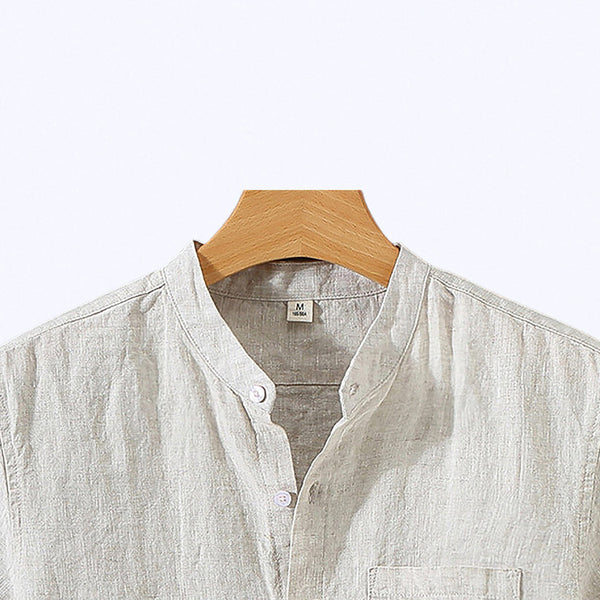 Camisa de Linho Masculina Bianchino BC003 - Tecido Premium, Modelagem Clássica e Versatilidade Perfeita para Ocasiões Formais e Estilos Refinados.