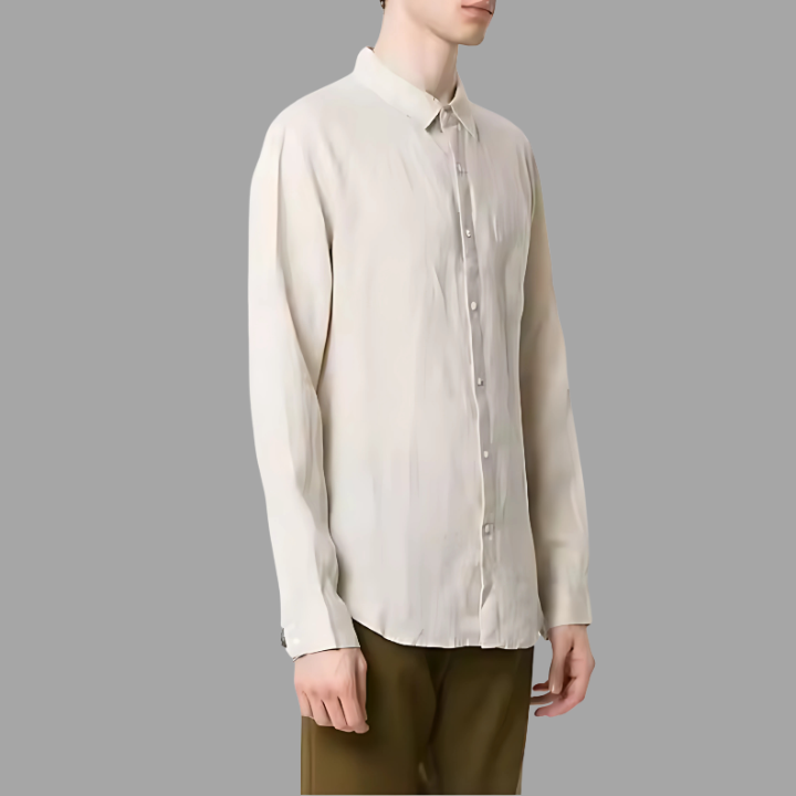 Camisa de Linho Masculina Bianchino BC346 - Design Moderno em Linho Premium com Tecnologia Anti-Amassado e Conforto Térmico.
