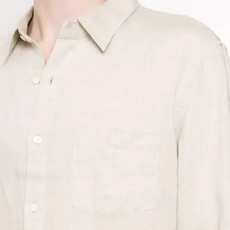 Camisa de Linho Masculina Bianchino BC346 - Design Moderno em Linho Premium com Tecnologia Anti-Amassado e Conforto Térmico.