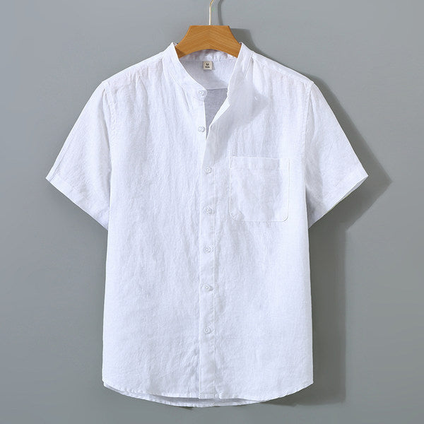 Camisa de Linho Masculina Bianchino BC003 - Tecido Premium, Modelagem Clássica e Versatilidade Perfeita para Ocasiões Formais e Estilos Refinados.