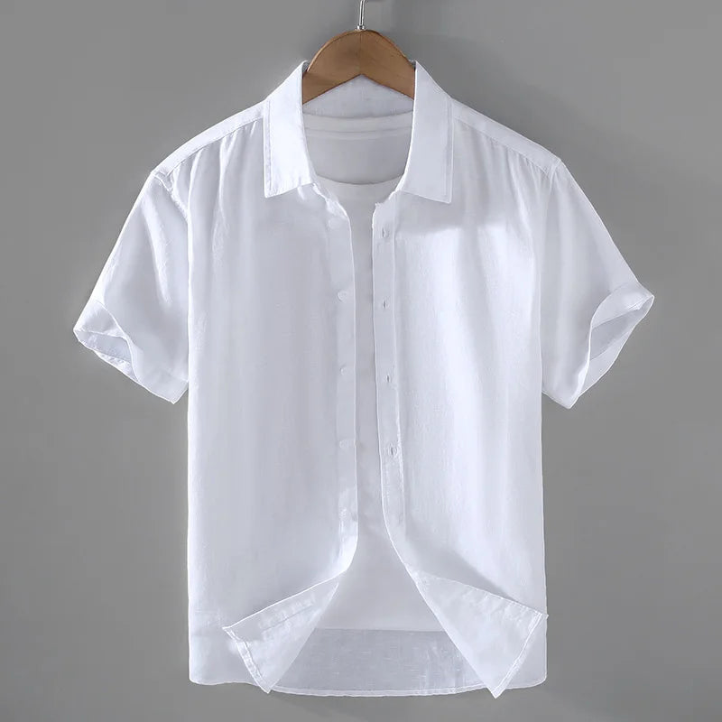 Camisa de Linho Masculina Bianchino BC004 - Modelagem Sofisticada, Linho Nobre e Versatilidade para Composições Casuais e Formais.