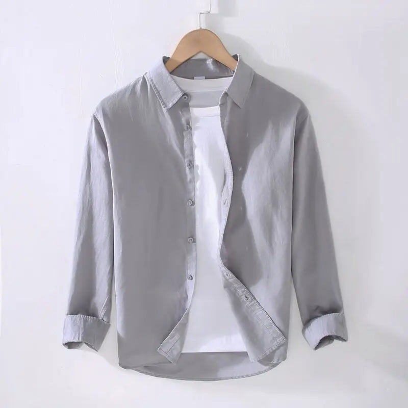 Camisa de Linho Masculina Bianchino BC005 - Design Clássico em Linho Premium, Ideal para Eventos Sociais e Looks Casuais com Elegância e Conforto.