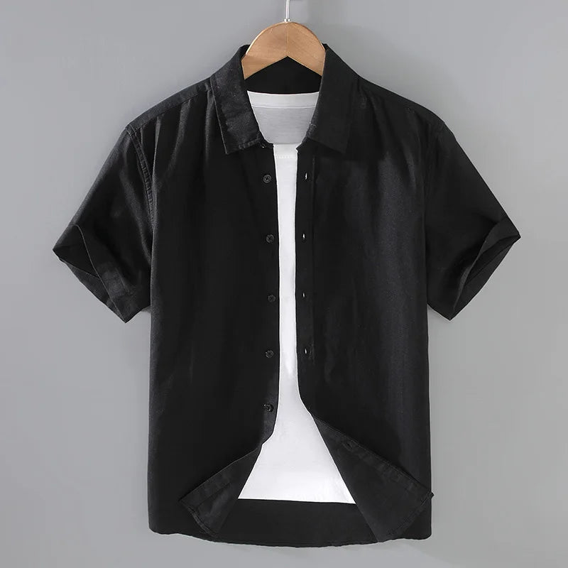 Camisa de Linho Masculina Bianchino BC004 - Modelagem Sofisticada, Linho Nobre e Versatilidade para Composições Casuais e Formais.