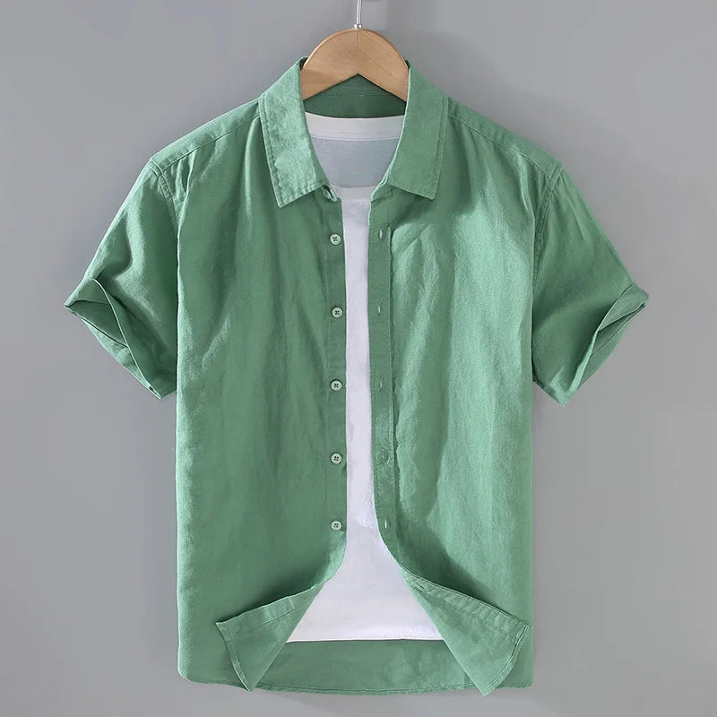 Camisa de Linho Masculina Bianchino BC004 - Modelagem Sofisticada, Linho Nobre e Versatilidade para Composições Casuais e Formais.