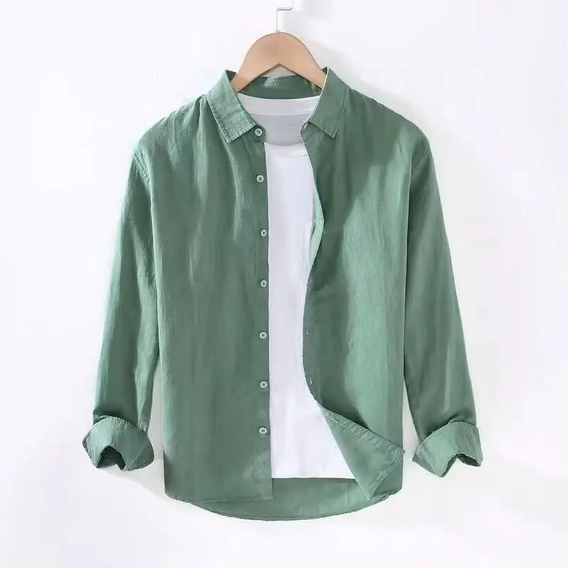 Camisa de Linho Masculina Bianchino BC005 - Design Clássico em Linho Premium, Ideal para Eventos Sociais e Looks Casuais com Elegância e Conforto.