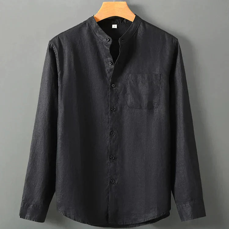 Camisa de Linho Masculina Bianchino BC001 - Tecido Nobre, Modelagem Clássica e Estilo Versátil para Eventos Formais e Ocasiões Elegantes.