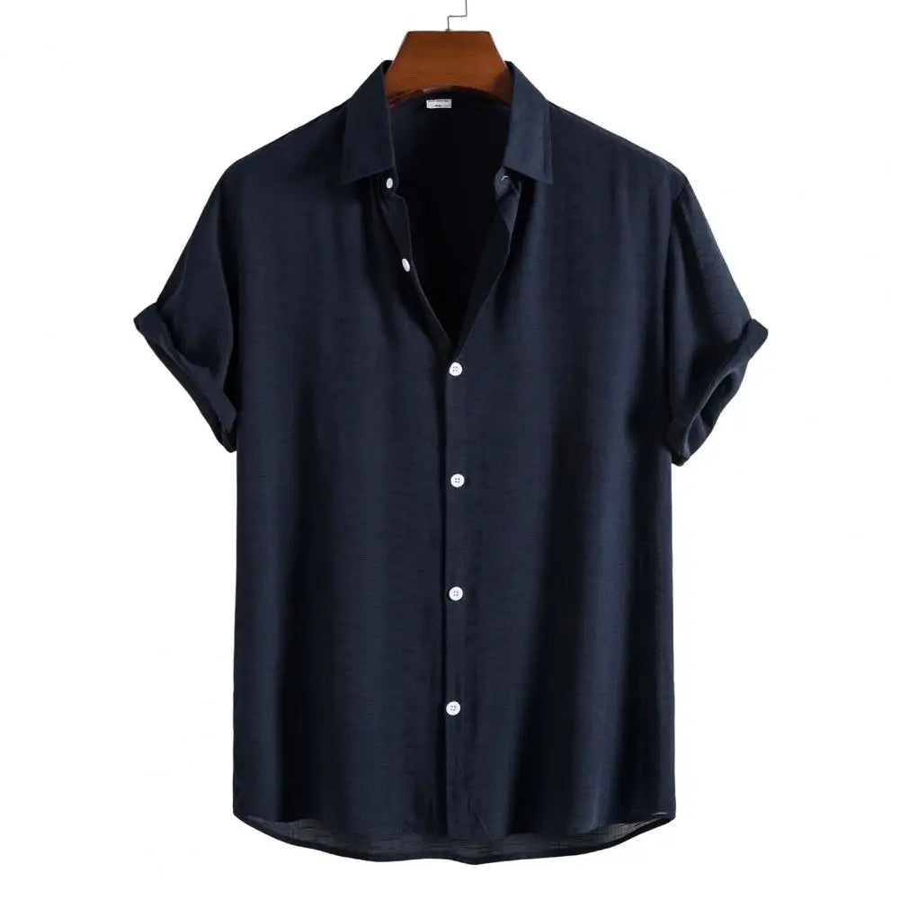 Camisa Manga Curta Lisa Bianchino BC082 - Design Clean e Moderno, Perfeita para Combinações Casuais e Elegantes com Jeans, Linho ou Bermudas.