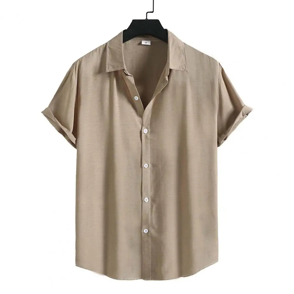 Camisa Manga Curta Lisa Bianchino BC082 - Design Clean e Moderno, Perfeita para Combinações Casuais e Elegantes com Jeans, Linho ou Bermudas.
