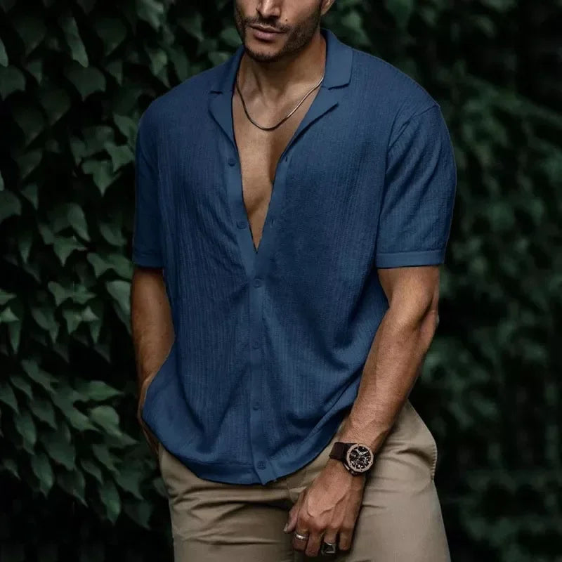 Camisa Masculina Bianchino BC083 - Design Elegante com Modelagem Ajustada.
