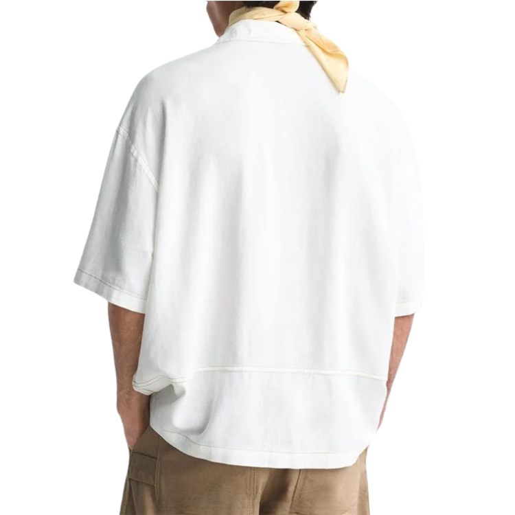 Camisa Masculina com Contraste em Linho Bianchino BC361 - Design Moderno e Sofisticado com Detalhes Contrastantes.