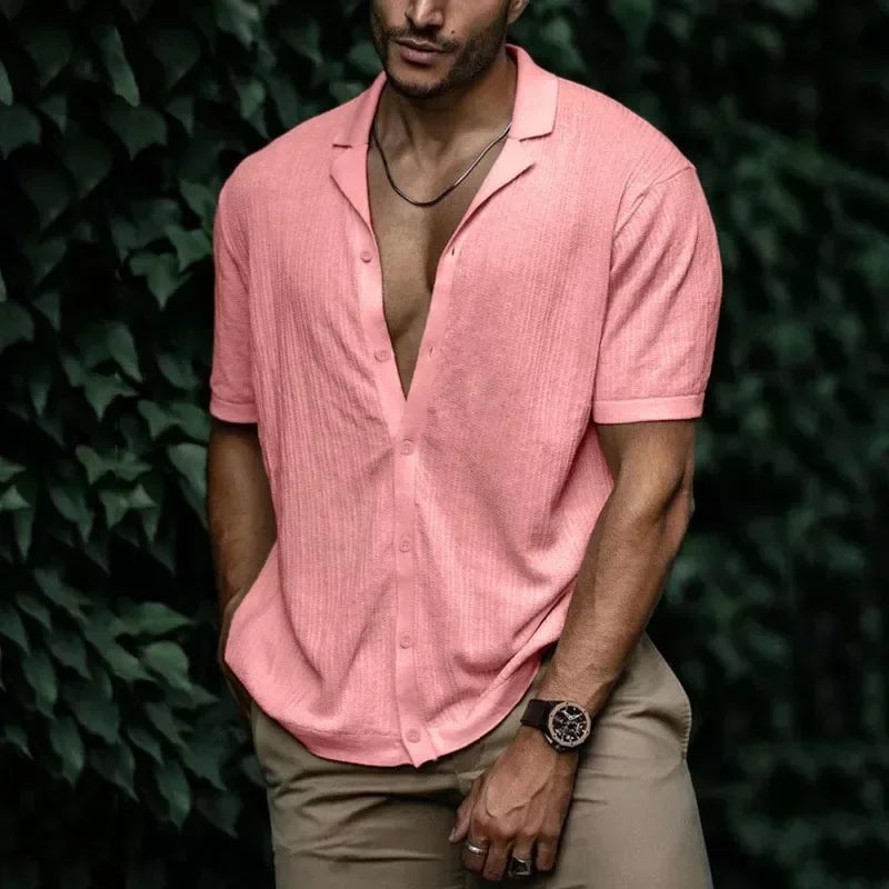 Camisa Masculina Bianchino BC083 - Design Elegante com Modelagem Ajustada.
