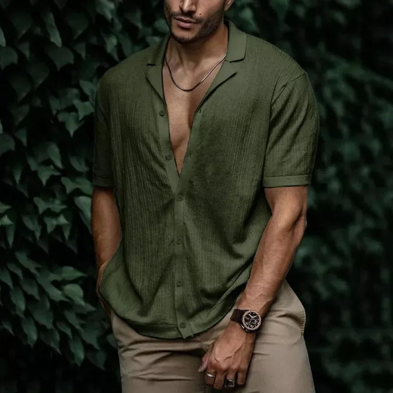 Camisa Masculina Bianchino BC083 - Design Elegante com Modelagem Ajustada.