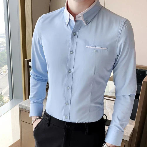 Camisa Social Masculina Bianchino BC152 - Design Clássico e Moderno com Caimento Slim Fit.