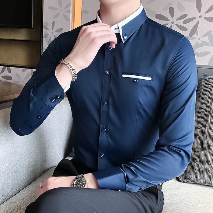 Camisa Social Masculina Bianchino BC152 - Design Clássico e Moderno com Caimento Slim Fit.