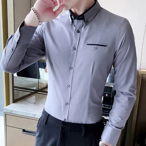 Camisa Social Masculina Bianchino BC152 - Design Clássico e Moderno com Caimento Slim Fit.