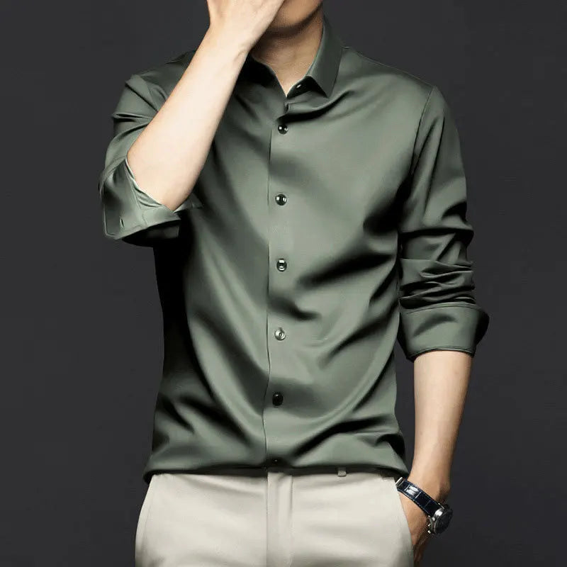 Camisa Social Masculina Bianchino BC422 - Estilo Slim Fit Elegante com Tecnologia Anti-amasso.