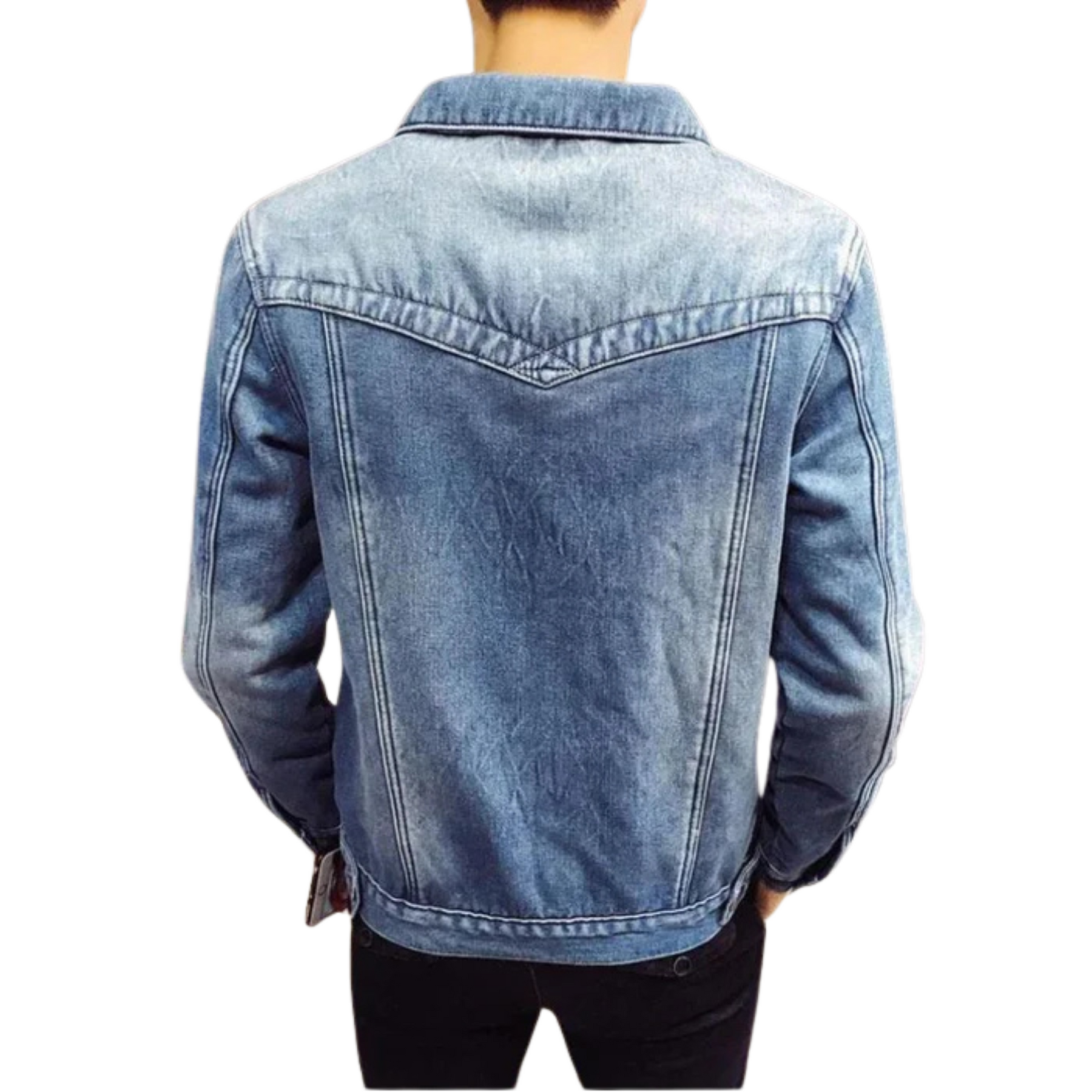 Jaqueta Jeans Masculina Bianchino BC133 - Design sofisticado em jeans premium com isolamento térmico e caimento elegante.