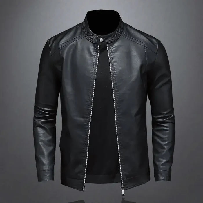 Jaqueta Masculina em Couro Bianchino BC115 - Couro premium, fechamento em zíper e acabamento refinado para um visual moderno e sofisticado.