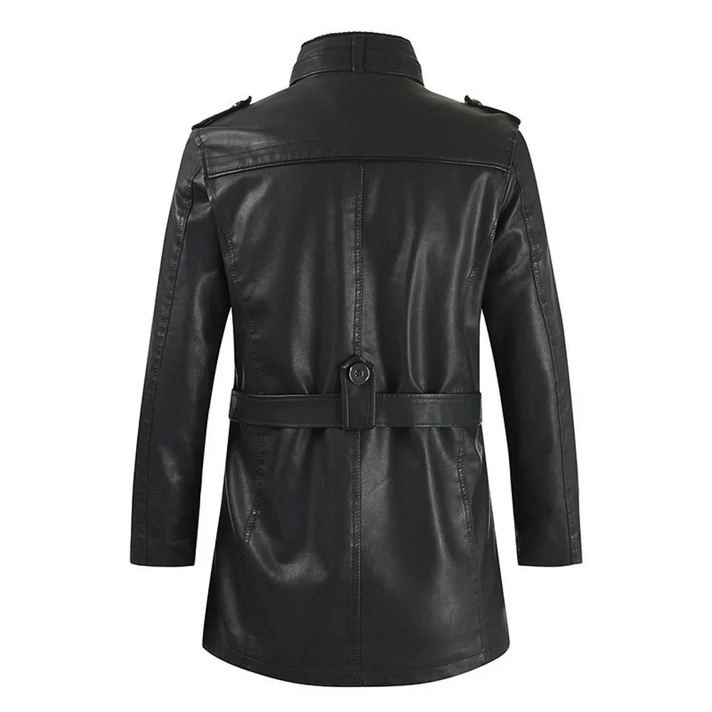 Jaqueta Masculina Bianchino BC165 - Estilo refinado com couro genuíno e poliéster de alta qualidade.