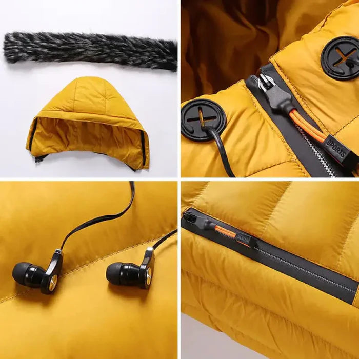 Jaqueta Puffer Masculina Capuz Forrado Bianchino BC112 - Isolamento térmico avançado com capuz forrado e design moderno.
