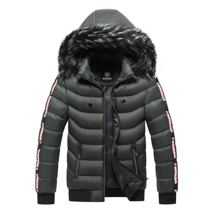 Jaqueta Puffer Masculina Capuz Forrado Bianchino BC112 - Isolamento térmico avançado com capuz forrado e design moderno.