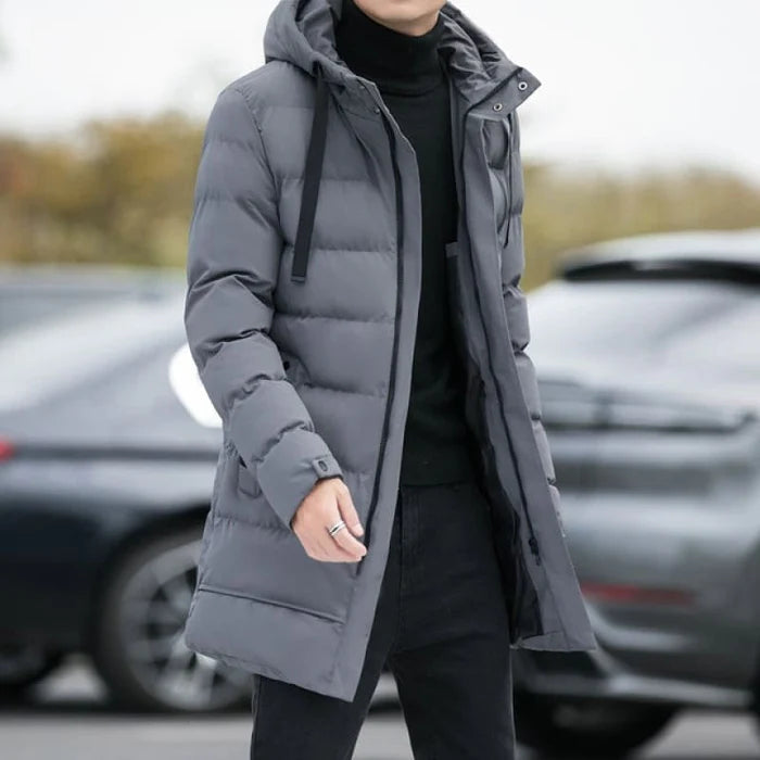 Jaqueta Puffer Masculina Alongada Bianchino BC076 - Isolamento térmico eficiente e design moderno para proteção completa nos dias frios.