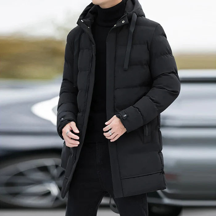 Jaqueta Puffer Masculina Alongada Bianchino BC076 - Isolamento térmico eficiente e design moderno para proteção completa nos dias frios.