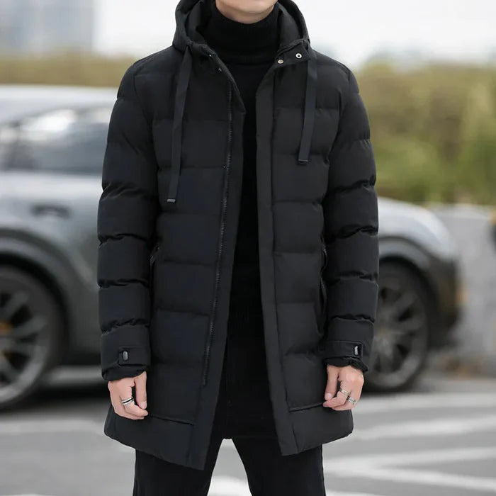 Jaqueta Puffer Masculina Alongada Bianchino BC076 - Isolamento térmico eficiente e design moderno para proteção completa nos dias frios.