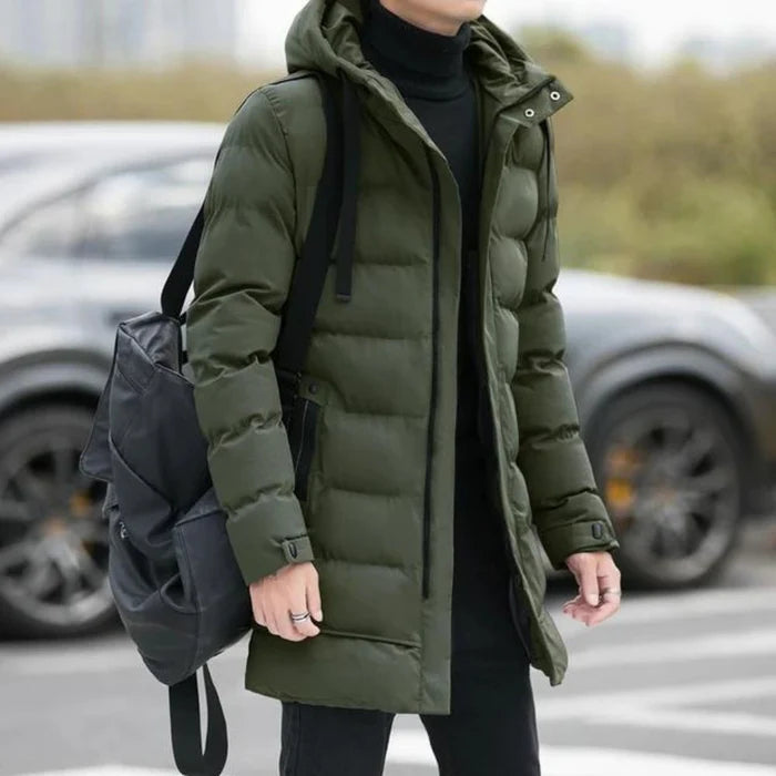Jaqueta Puffer Masculina Alongada Bianchino BC076 - Isolamento térmico eficiente e design moderno para proteção completa nos dias frios.