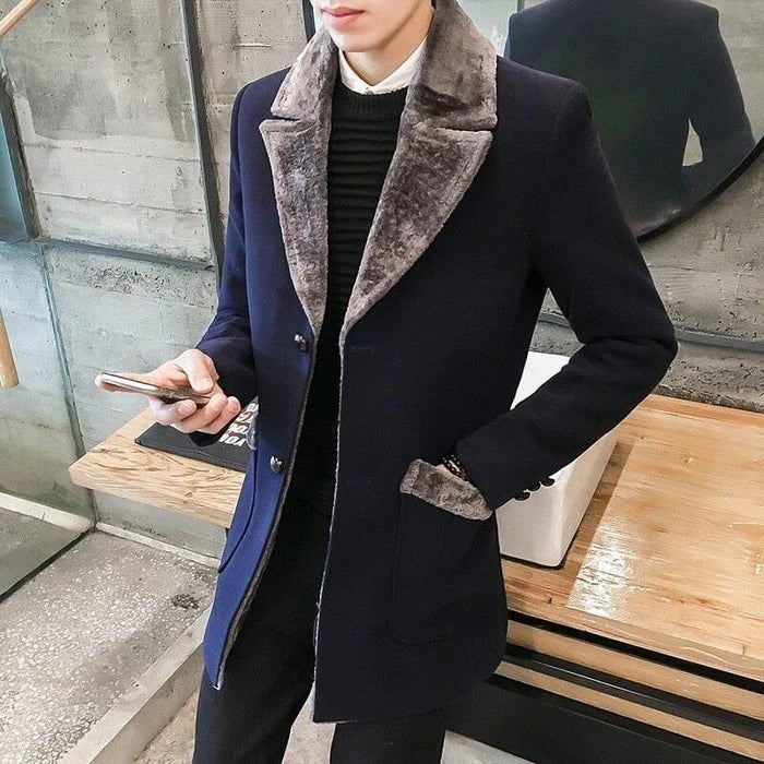 Sobretudo Masculino Com Botões em Lã Bianchino BC221 - Elegância e proteção para o inverno.