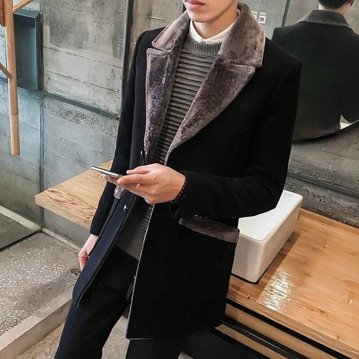 Sobretudo Masculino Com Botões em Lã Bianchino BC221 - Elegância e proteção para o inverno.