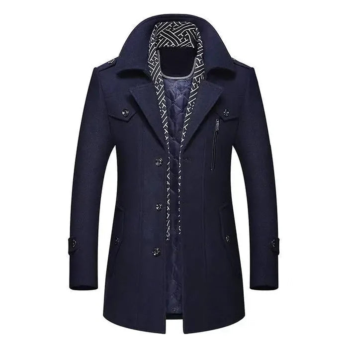 Sobretudo Masculino em Cetim Bianchino BC220 - Elegância sofisticada com cetim e lã batida.