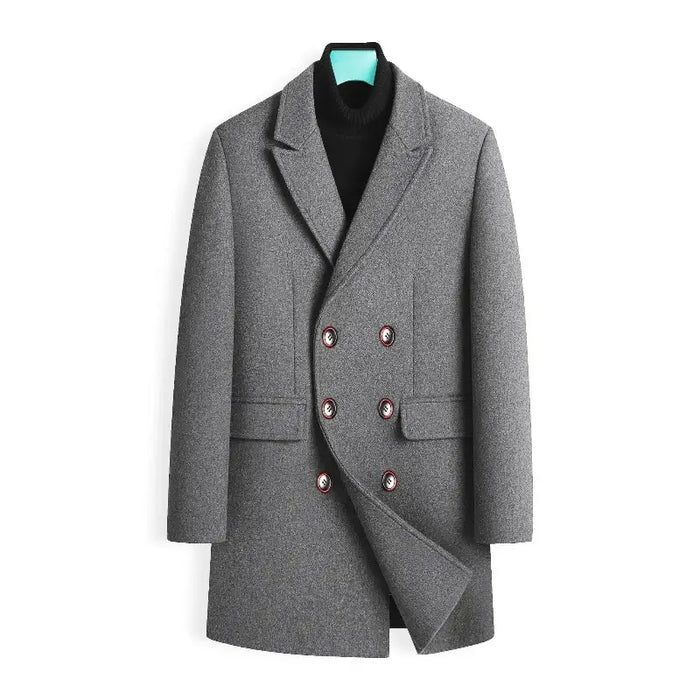Sobretudo Masculino Bianchino BC236 - Lã batida, nylon e fibra de algodão. Estilo distinto e proteção térmica para o inverno e outono.
