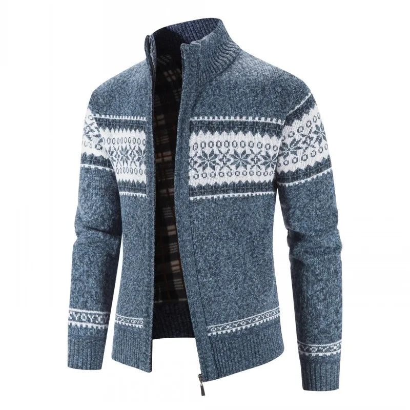 Suéter Masculino Bordado em Lã com Zíper Bianchino BC179 - Design Moderno com Gola Alta e Ajuste Slim Fit, Ideal para Estilo e Conforto em Qualquer Ocasião.